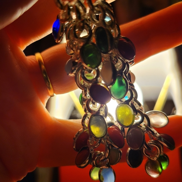 Silver gemstone drop dangle earrings - Picture 4 of 7